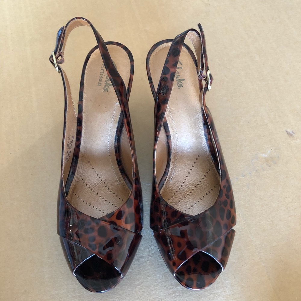 Leopard Print peep toe toeless shoe